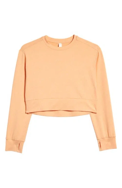 Zella Girl Kids' Zone Out Crop Sweatshirt In Orange