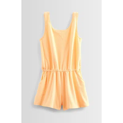 Zella Girl Kids'  Terry Tank Romper In Orange Ice