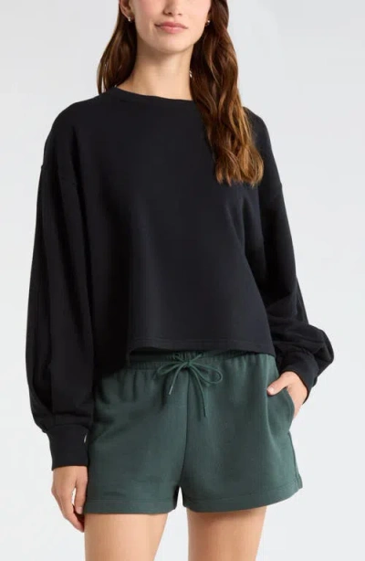 Zella Go Easy Crewneck Sweatshirt In Black