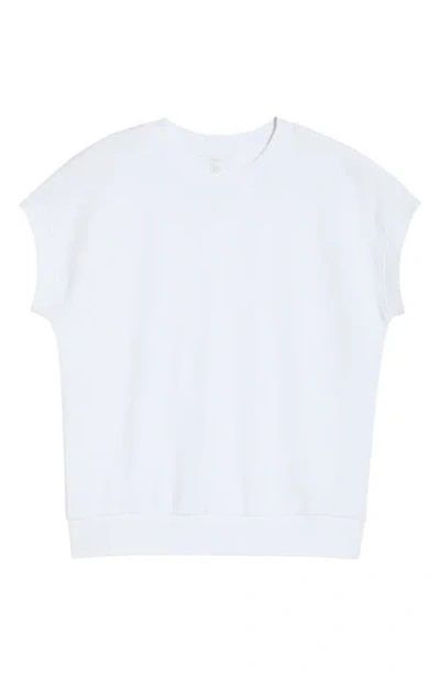 Zella Go Easy Terry Cotton Blend Sweatshirt In White