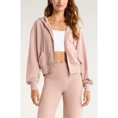 Zella Go Easy Terry Zip Hoodie In Pink
