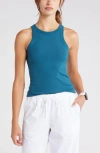 Zella Go-to Rib Performance Tank In Teal Seagate