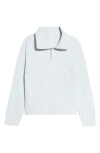 Zella Half Zip Waffle Stitch Sweatshirt In Blue Ancient