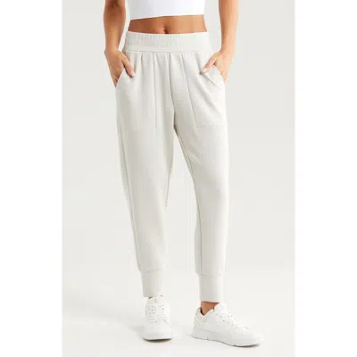 Zella High Waist Ultrasoft Knit Joggers In White