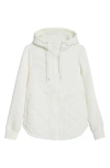 Zella Hybrid Quilted Knit Hooded Jacket In White