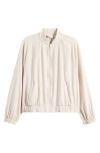 Zella In Flight Bomber Jacket In Grey Moonbeam