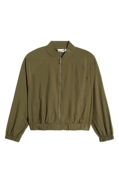 Zella In Flight Bomber Jacket In Olive Night