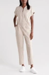 Zella In Flight Cargo Jumpsuit In Tan Thread