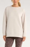 Zella Kick Back Ottoman Knit Sweatshirt In White