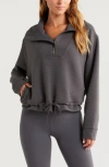 Zella Kickback Ottoman Half Zip Pullover In Gray