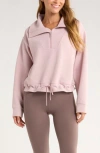 Zella Kickback Ottoman Half Zip Pullover In Purple