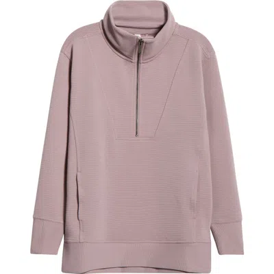 Zella Kickback Ottoman Half Zip Tunic In Pink
