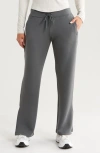 Zella Level Set Straight Leg Slit Hem Track Pants In Green Urban