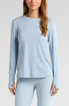 Zella Liana Restore Soft Lite Long Sleeve T-shirt In Blue