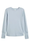 Zella Liana Restore Soft Lite Long Sleeve T-shirt In Blue Fog