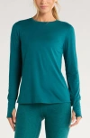 Zella Liana Restore Soft Lite Long Sleeve T-shirt In Green
