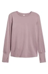 Zella Liana Restore Soft Lite Long Sleeve T-shirt In Purple Morn