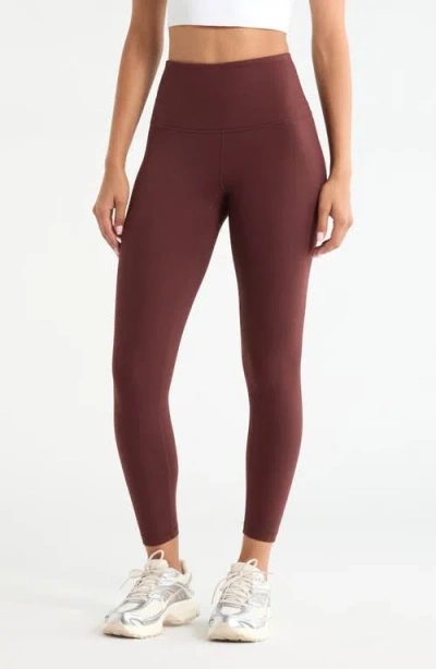 Zella Live In High Waist 7/8 Leggings In Burgundy