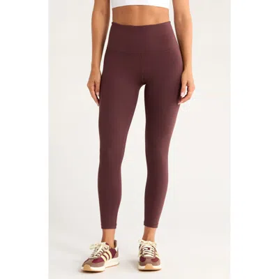 Zella Live In High Waist 7/8 Leggings In Burgundy