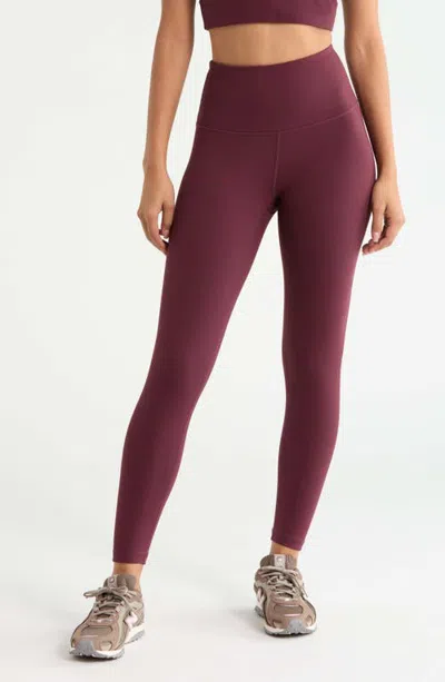 Zella Live In High Waist 7/8 Leggings In Burgundy