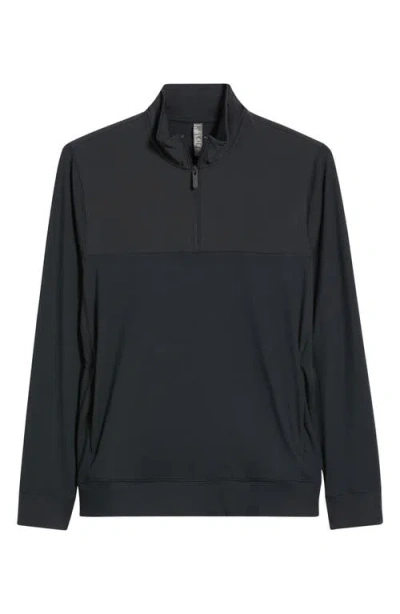Zella Live In Hybrid Quarter Zip Pullover In Black
