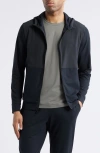 Zella Live In Hybrid Zip Hoodie In Black Caviar