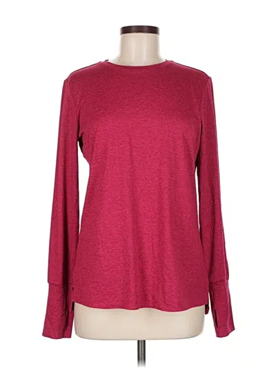 Pre-owned Zella Long Sleeve T-shirt In Burgundy