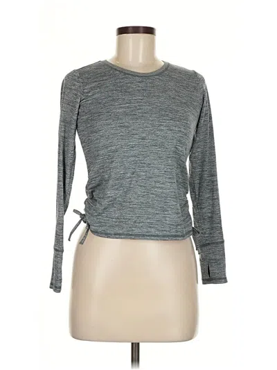 Pre-owned Zella Long Sleeve T-shirt In Gray