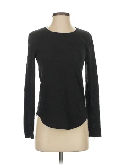 Pre-owned Zella Long Sleeve Top Black Crew Neck Tops