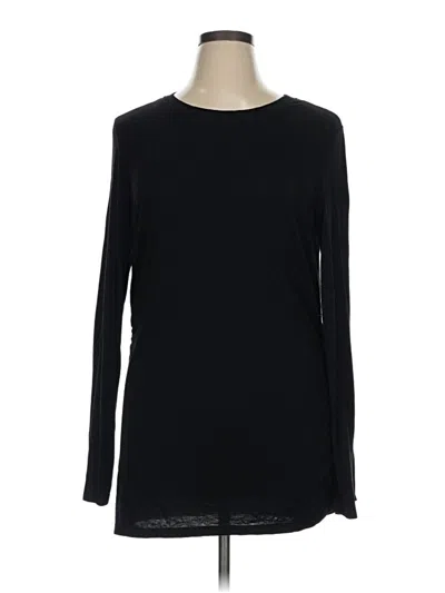 Pre-owned Zella Long Sleeve Top Black Crew Neck Tops