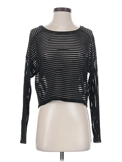 Pre-owned Zella Long Sleeve Top Black Square Neckline Tops