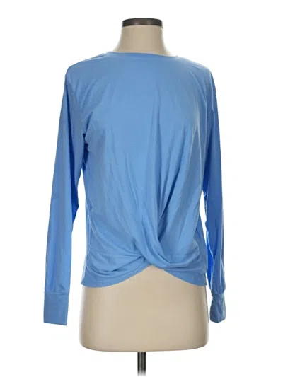 Pre-owned Zella Long Sleeve Top Blue Crew Neck Tops