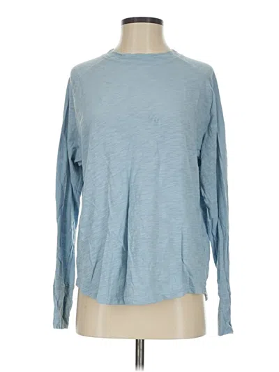 Pre-owned Zella Long Sleeve Top Blue Crew Neck Tops
