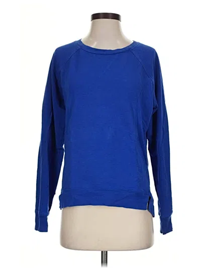 Pre-owned Zella Long Sleeve Top Blue Crew Neck Tops