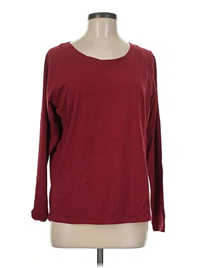 Pre-owned Zella Long Sleeve Top Burgundy Boatneck Tops