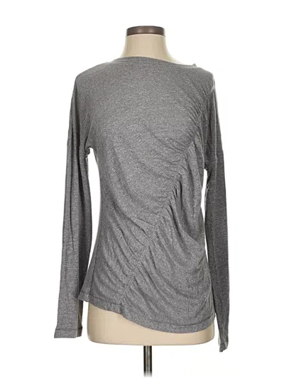 Pre-owned Zella Long Sleeve Top Gray Crew Neck Tops