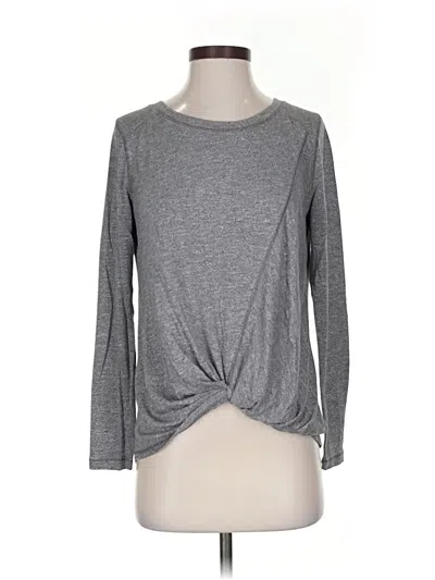 Pre-owned Zella Long Sleeve Top Gray Crew Neck Tops