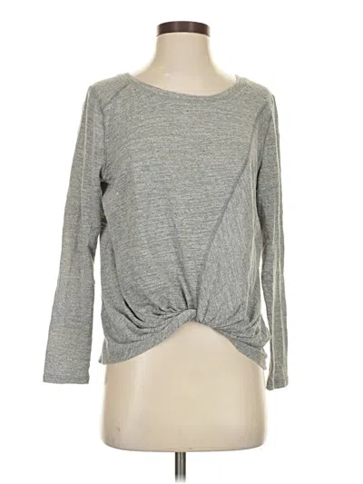 Pre-owned Zella Long Sleeve Top Gray Crew Neck Tops