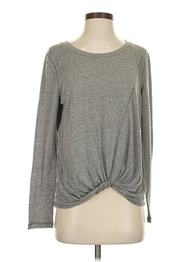 Pre-owned Zella Long Sleeve Top Gray Crew Neck Tops