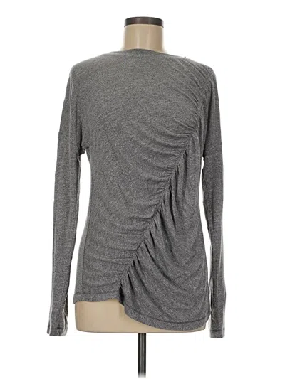 Pre-owned Zella Long Sleeve Top Gray Crew Neck Tops