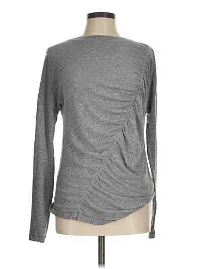 Pre-owned Zella Long Sleeve Top Gray Crew Neck Tops