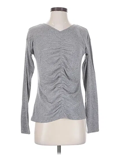 Pre-owned Zella Long Sleeve Top Gray V-neck Tops