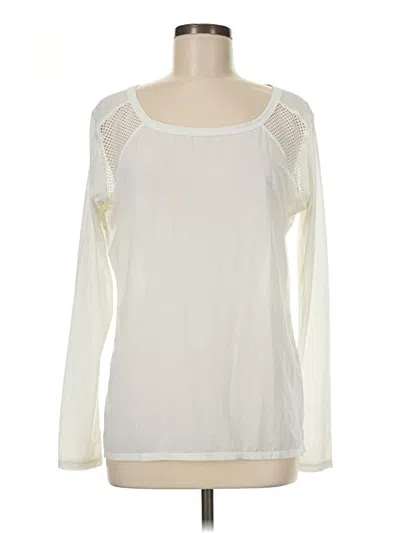 Pre-owned Zella Long Sleeve Top Ivory Scoop Neck Tops