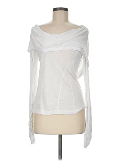 Pre-owned Zella Long Sleeve Top White Cowl Neck Tops