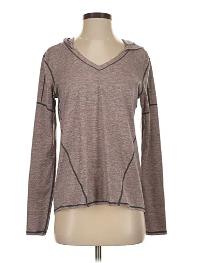 Pre-owned Zella Long Sleeve T-shirt In Brown