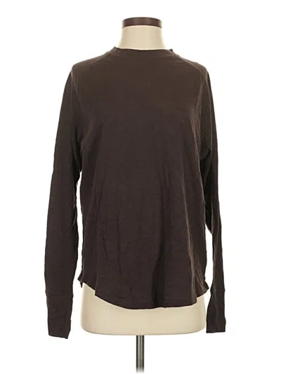 Pre-owned Zella Long Sleeve T-shirt In Brown