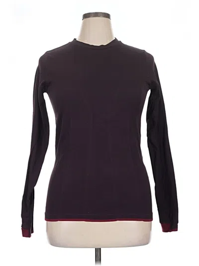Pre-owned Zella Long Sleeve T-shirt In Burgundy