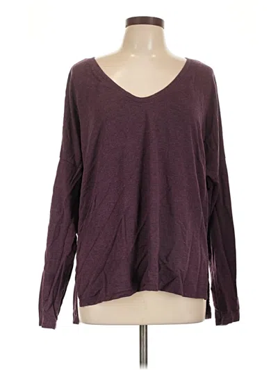 Pre-owned Zella Long Sleeve T-shirt In Burgundy
