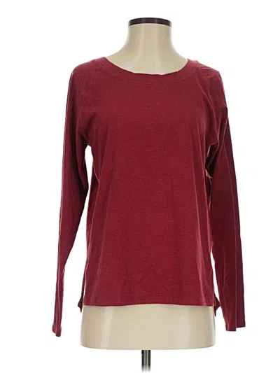 Pre-owned Zella Long Sleeve T-shirt In Burgundy