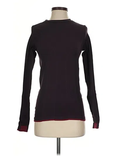 Pre-owned Zella Long Sleeve T-shirt In Burgundy